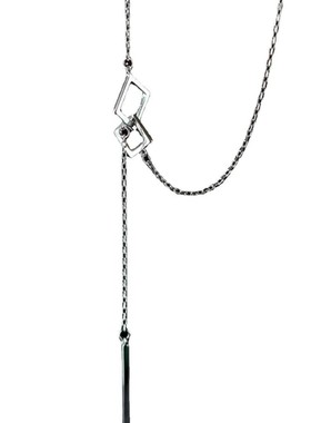 鱼头星星轻奢小众双层项链时尚吊坠S925毛衣链礼物长款感百搭ins