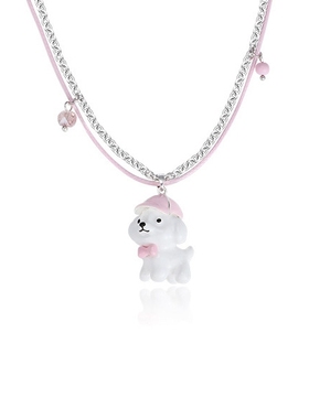 鱼头星星小众设计感百搭可爱甜美吊坠项链女生叠戴潮白色饰品小狗