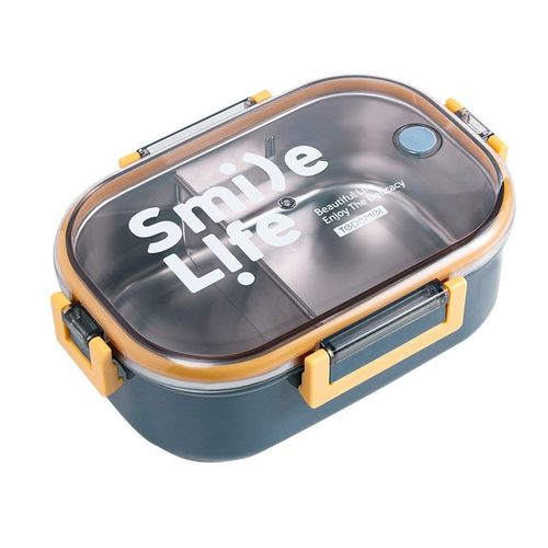 爱优汇不锈钢饭盒分格式便携学生饭盒午餐盒简约办公室带饭便当盒