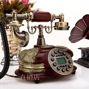 电话 客厅仿古老式 别墅欧式 电话机座机家用无线插卡复古电话机美式