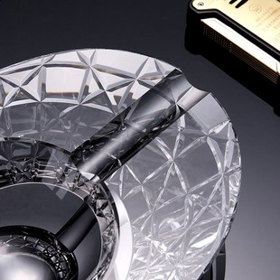 22C CLG CIGARLOONG茄龙雪茄烟灰缸创意摆件烟碟透明水晶个性 烟缸