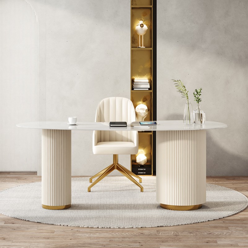 轻奢书桌电脑一体桌现代简约家用小户型写字台带柜办公老板桌