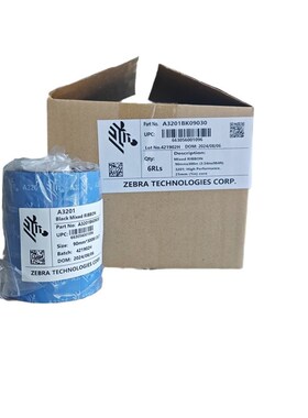 ZEBRA原装碳带A3201BK黑色65MMX300M 90MMX300M标签打印机色带