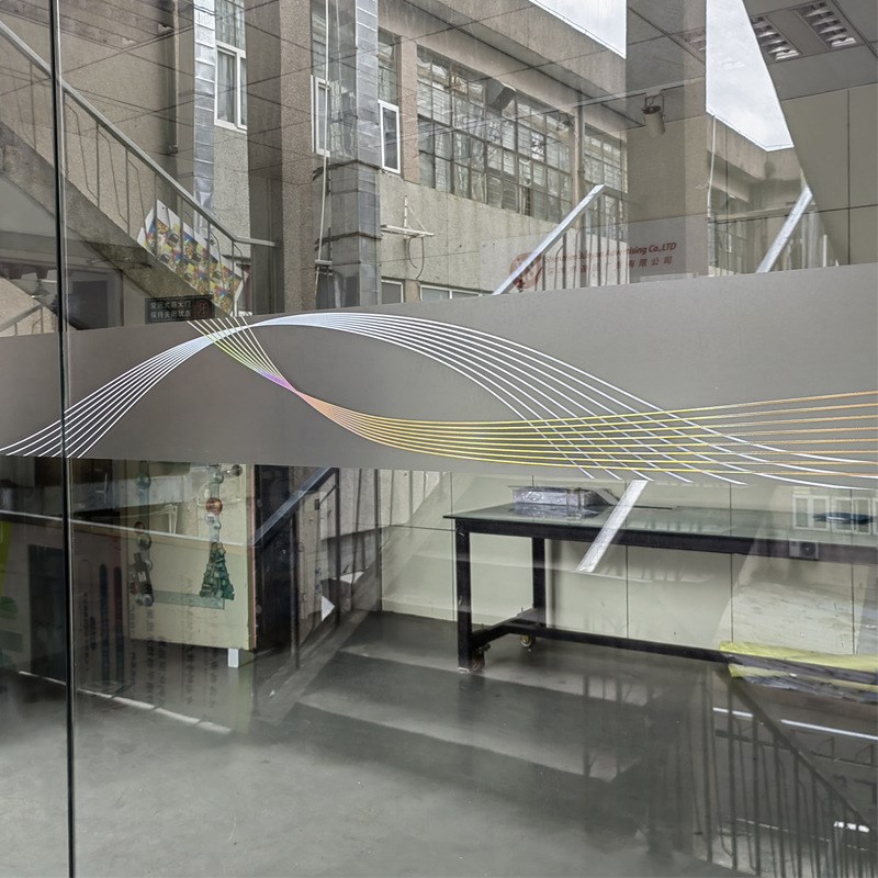 办公室玻璃门腰线贴防撞条广告贴纸烫金磨砂玻璃logo门贴