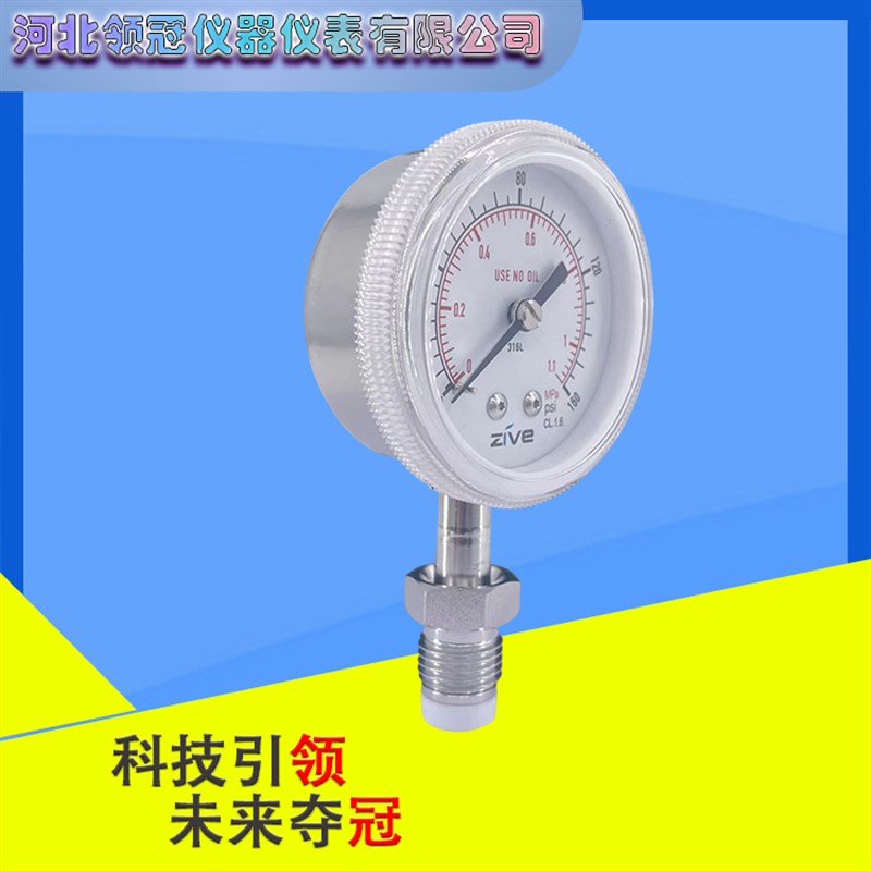 领冠/ZMT-高纯压力表/50mm/316L/0-160psi/MPa精密减压