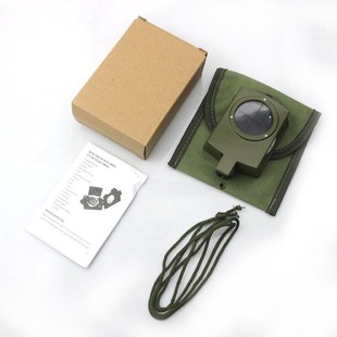 楚达 带坡度指南针 K4075 军绿色锌合金材质 多功能指北针