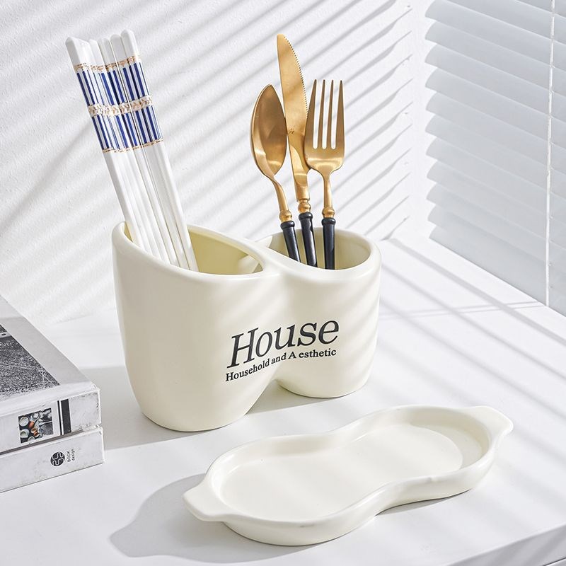 nQv筷笼筷子筒陶瓷轻奢简约收纳架沥水厨房家用快子搂