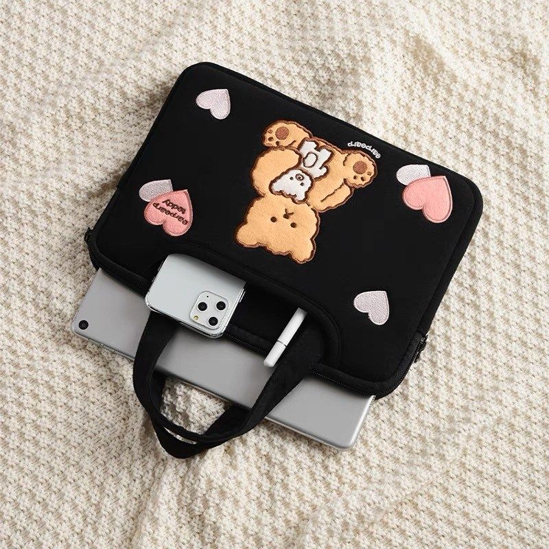 韩国手提电脑包女生刺绣笔记本保护套13.3英寸防震14寸15.6寸16寸