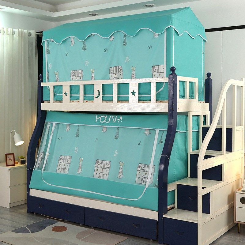 子母床上下铺儿童上铺小屋书架款遮光蚊帐防尘家用双层高低床,床上用品,蚊帐,淘宝优惠券,粉丝福利购,淘宝优惠卷