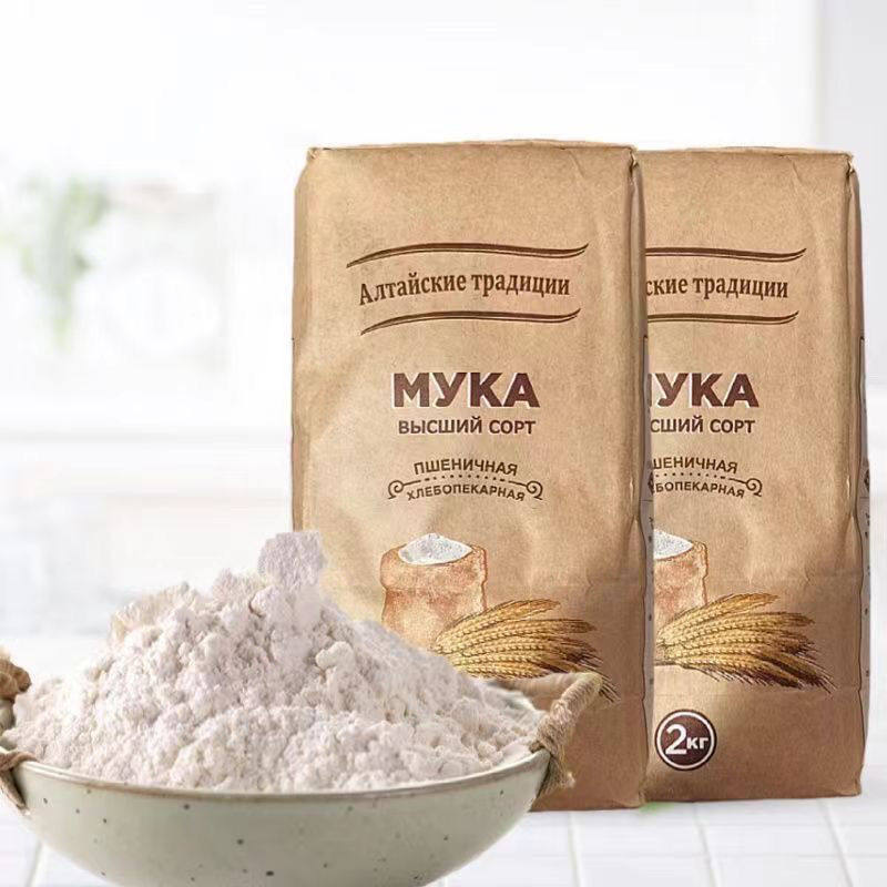俄罗斯面粉原装进口萝茜娅全麦面包饺子通用高筋kg小麦粉