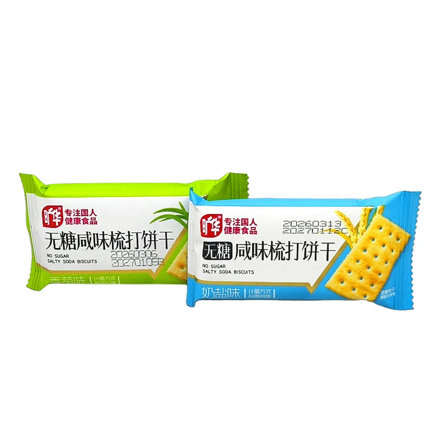 旷华无糖梳打饼干500g香葱味奶盐味早餐代餐咸味小零食散装称重