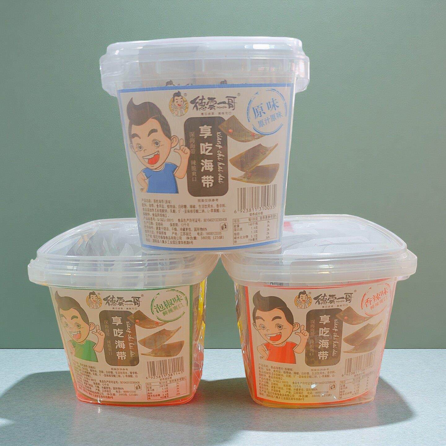德云一哥享吃海带380g盒装香辣酸辣泡椒味即食下饭小菜休闲零食