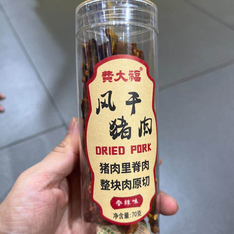 费大福风干猪肉条即食香辣味五香味猪肉熟食休闲解馋有嚼劲