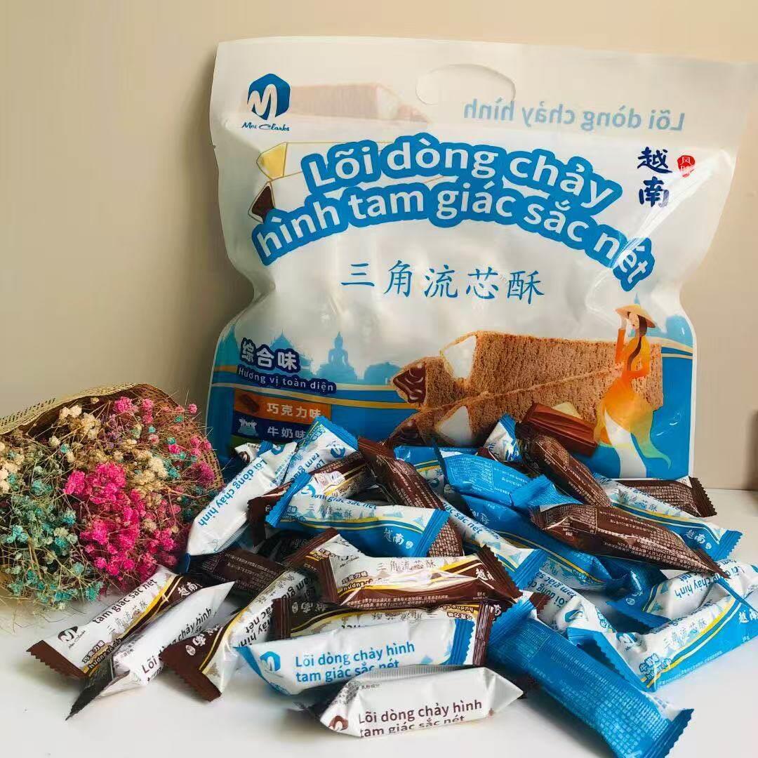 越南风味三角流芯酥160克综合口味 口感回忆巧克力牛奶零食