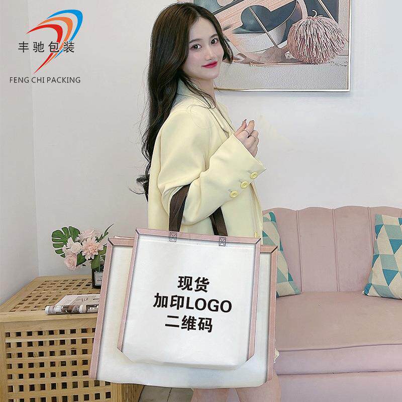 无纺袋现货手纺提袋服装宣传袋印子男装女装无布手布提袋刷加loGZ