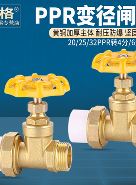 黄铜闸阀20 25 32PPR变4分6分1寸内丝外丝螺纹开关单头活接铜阀门