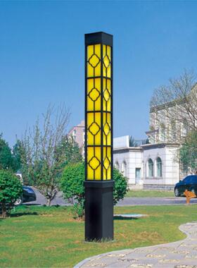 户外方形景观庭院灯菱形花纹3米4米led50瓦路灯黄色亚克力景观灯