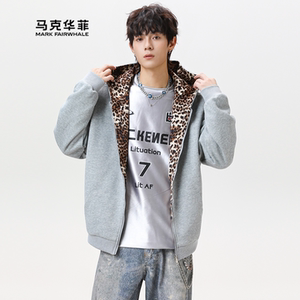 秋冬新款开衫卫衣男连帽宽松外套