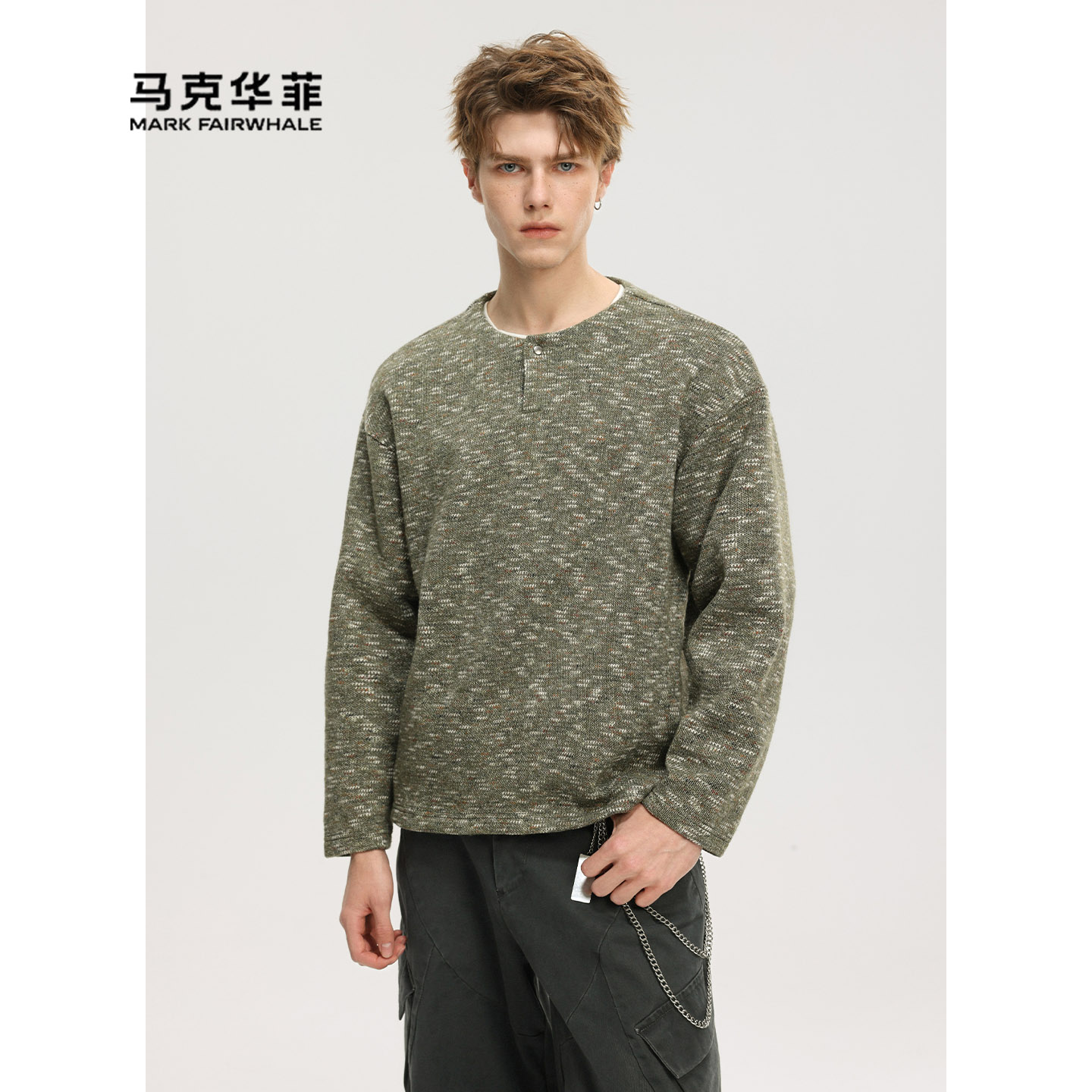 极简圆领卫衣男2025新款休闲慵懒