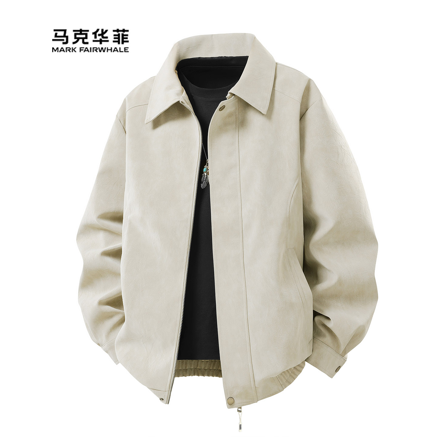 美式复古翻领夹克男宽松休闲外套