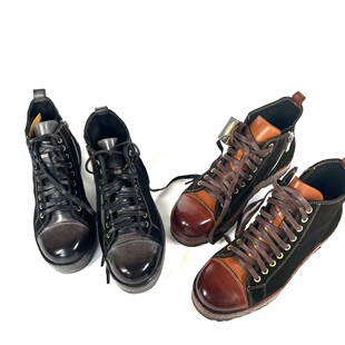 鞋 037V牛皮板鞋 .进口英国CFS反绒牛皮拼接做旧高帮Vibram底工装