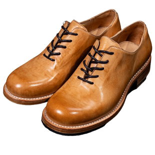 084V牛津鞋.Vibram大底原色植鞣马皮复古固特异低帮圆头皮鞋