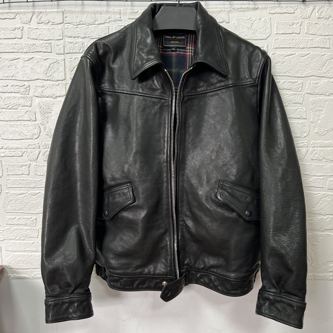 LEW牛外套翻领.男士春秋简约休闲外套翻领经典短款百搭真皮夹克