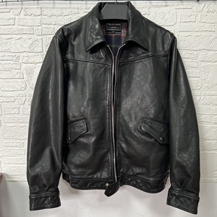 百搭真皮夹克 短款 LEW牛外套翻领.男士 春秋简约休闲外套翻领经典