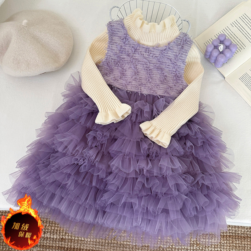 女童公主连衣裙加绒无袖背心裙