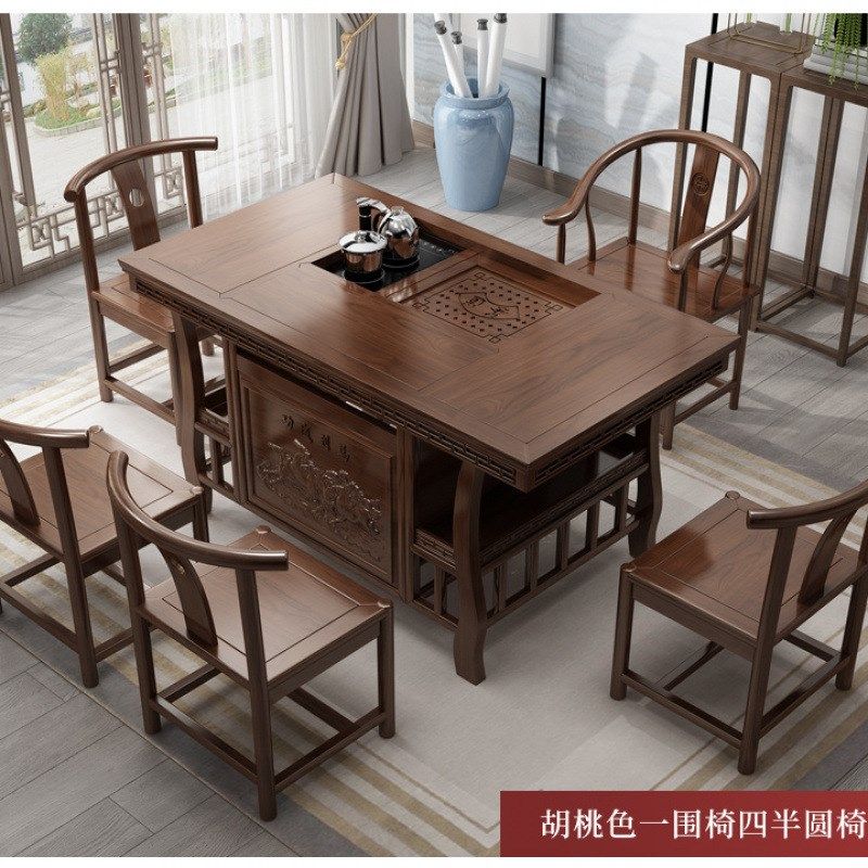 新中式实木茶桌椅组合办公室茶台一体全自动阳台茶桌椅一体一整套,住宅家具,茶几,淘宝优惠券,粉丝福利购,淘宝优惠卷