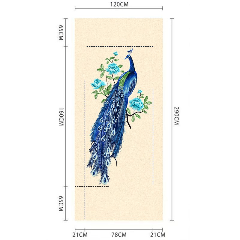 刺绣无缝墙布千姿百态B孔雀客厅卧室现代简约玄关独绣壁布
