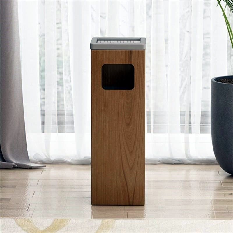 实木垃圾桶带烟灰缸木质商用用创意茶室酒店办公室商场客房收涛森
