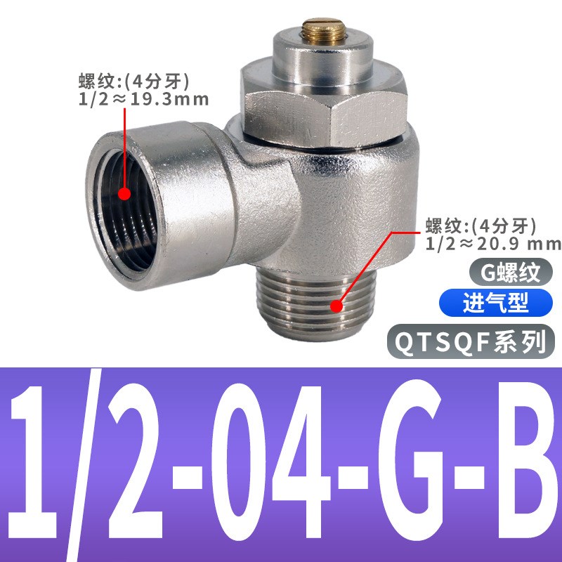 气动SLF全金属内牙外牙节流阀快速接头SL内外螺纹一字单向调速阀