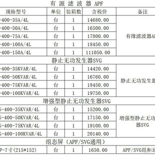 上海威斯康XXAPF有源电力滤波器XXSGV静止无功发生器XXASVG增强型