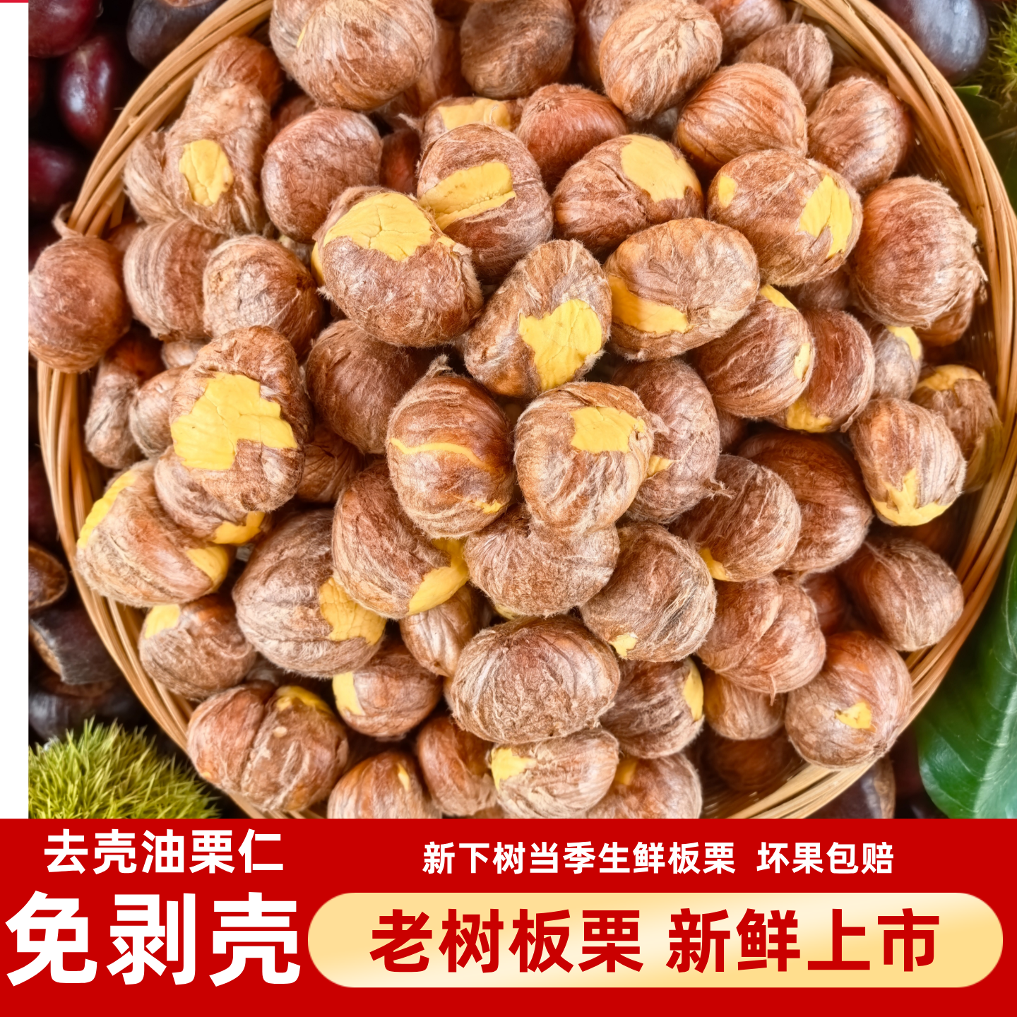 2025板栗生新鲜栗子嫩板栗仁去壳去皮板栗肉现摘青栗子信阳板栗