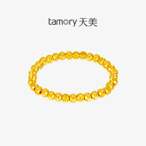 天美珠宝足金999猫眼珠手串