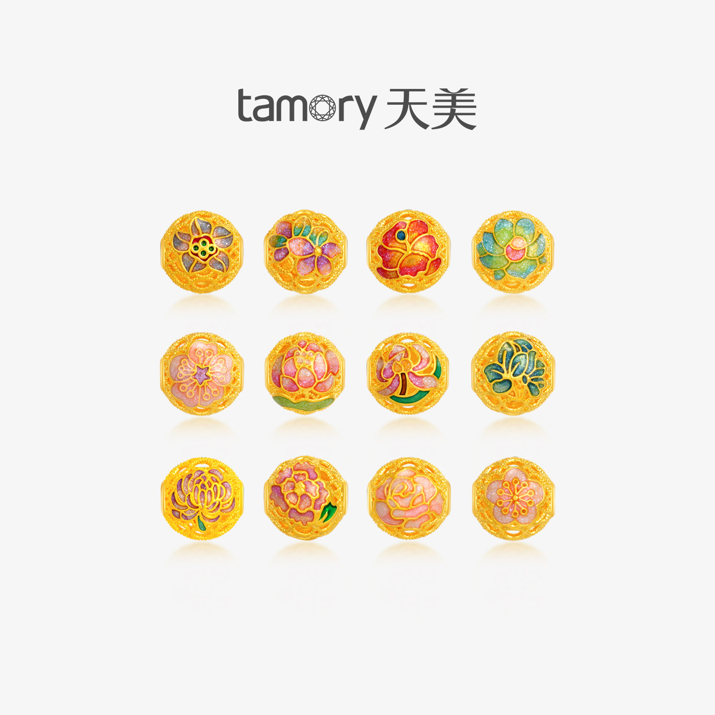 天美珠宝足金999花丝转运珠手链图片
