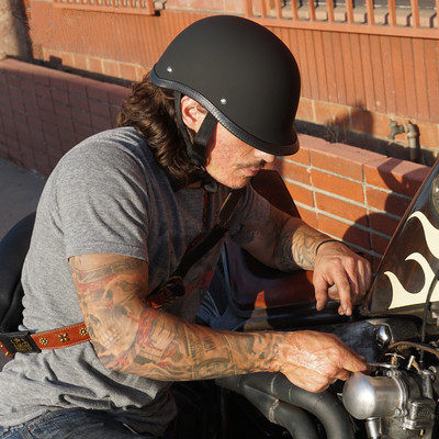 TTCO日式复古机车哈雷瓢盔半覆个性轻便半盔电动车玻璃钢夏季头盔