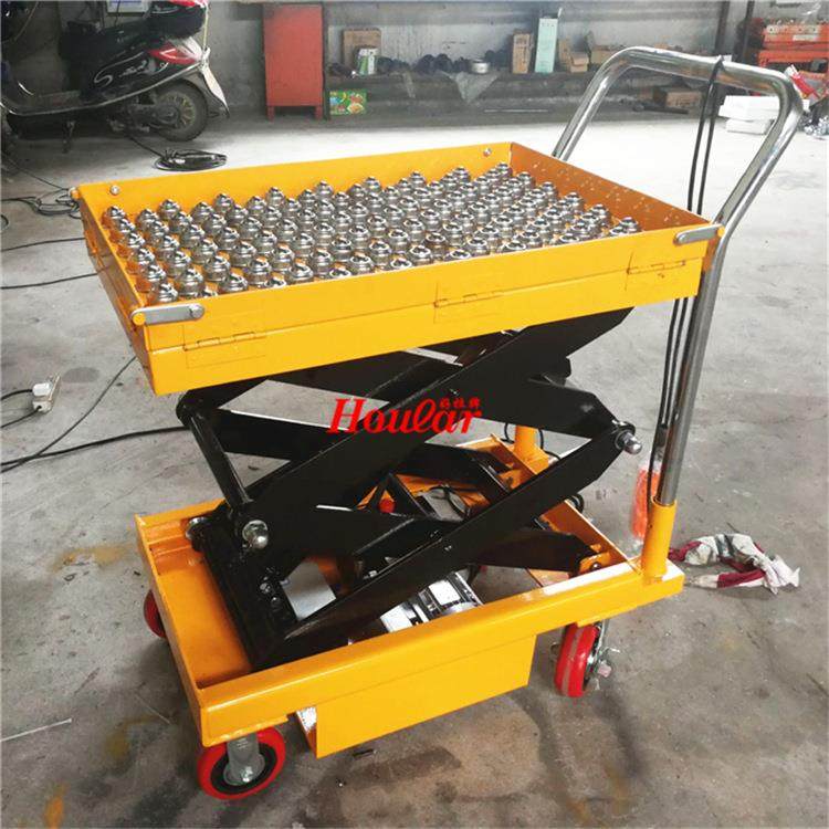 高品质130kg升.3米P带滚筒移动式平台TS350手5动脚踩式模具平台车