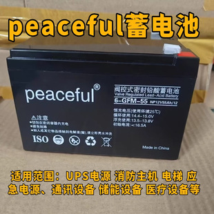 peaceful蓄电池12v55ah消防主机EPS应急照明12V55AH应急电源专用