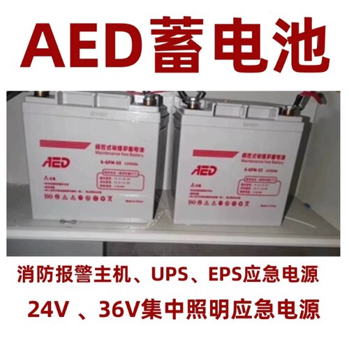 AED蓄电池12V55AH集中应急照明电源24V36AH电源箱EPS消防报警主机