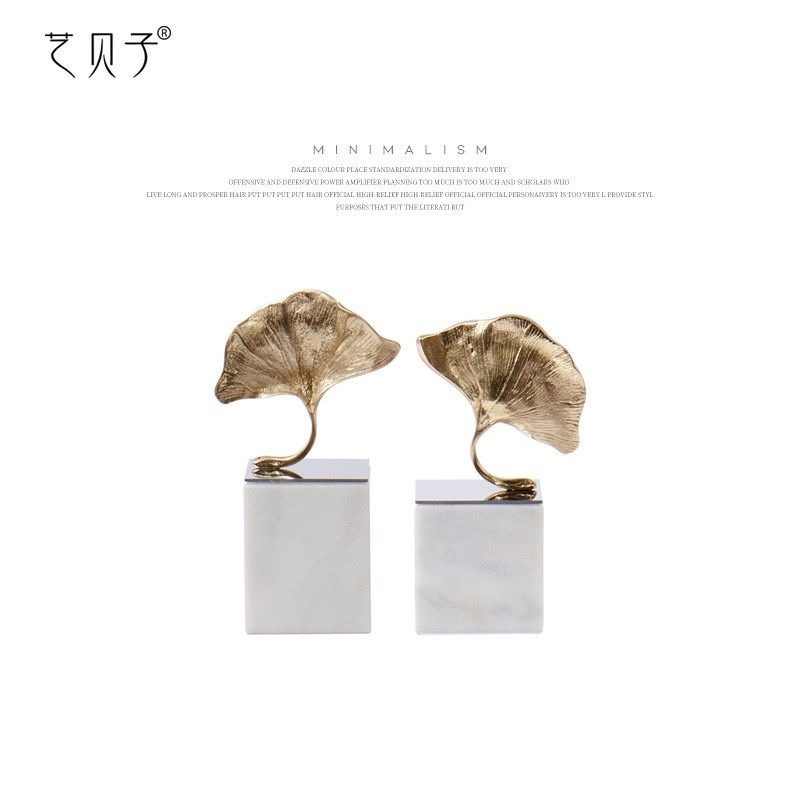 现代银杏叶大理石摆件 家居客厅样板间软装摆设书柜酒柜简欧摆设,特色手工艺,其他特色工艺品,淘宝优惠券,粉丝福利购,淘宝优惠卷