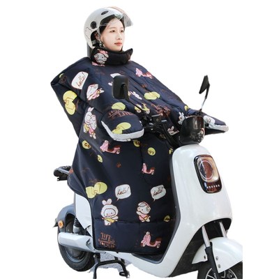 挡风被冬季加绒加厚护脖护肩侧翼加大挡风防水摩托车电动车挡风被