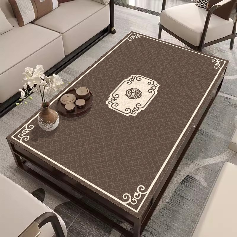 新中式茶几垫桌布客厅防水防油免洗餐桌垫国风长方形桌面保护垫子
