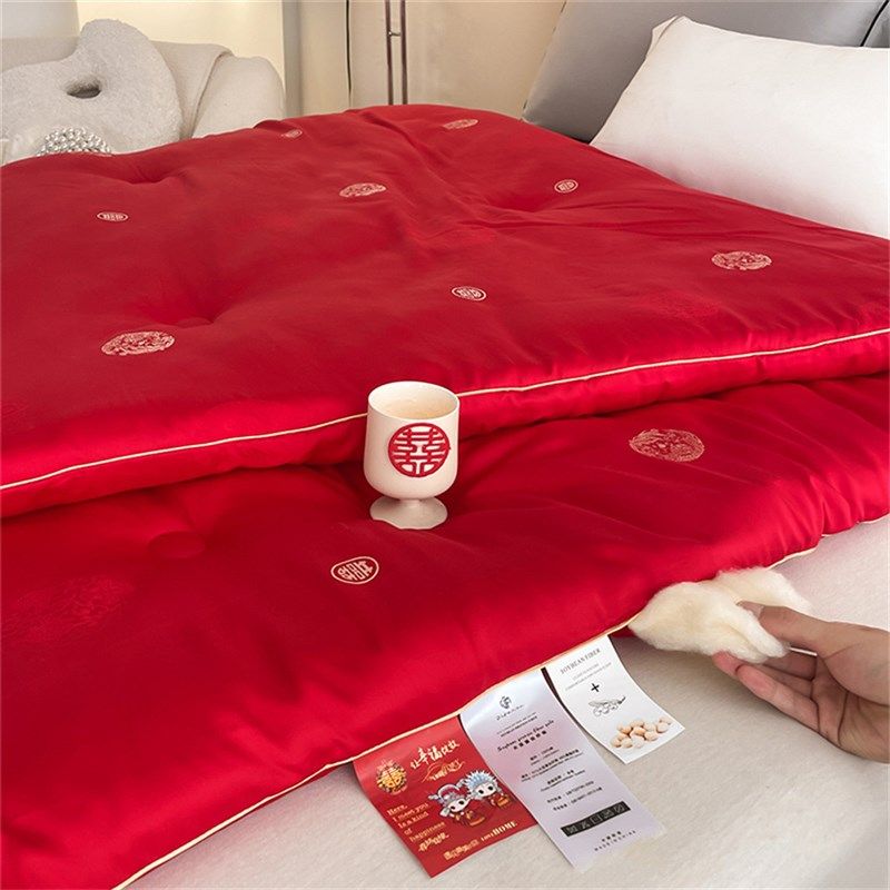 结婚蚕丝大豆被100支天丝棉剪花喜被陪嫁新婚送礼冬被春秋被芯,床上用品,化纤被,淘宝优惠券,粉丝福利购,淘宝优惠卷