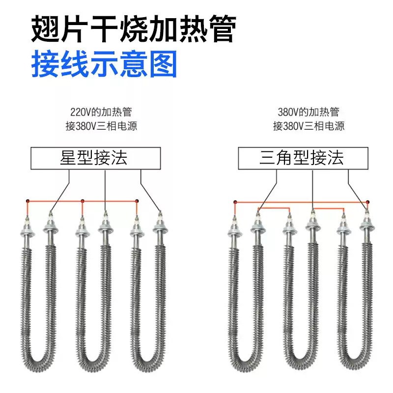 u型干烧翅片加热管w型烤漆房不锈钢电热管烤箱烘箱220V380V发热管