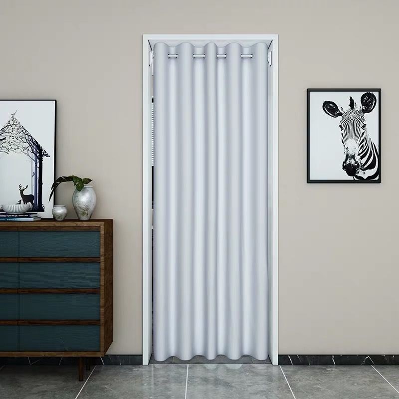 免打孔门帘隔断帘遮挡布帘家用布艺空调帘试衣间更衣室卫生间琴萱