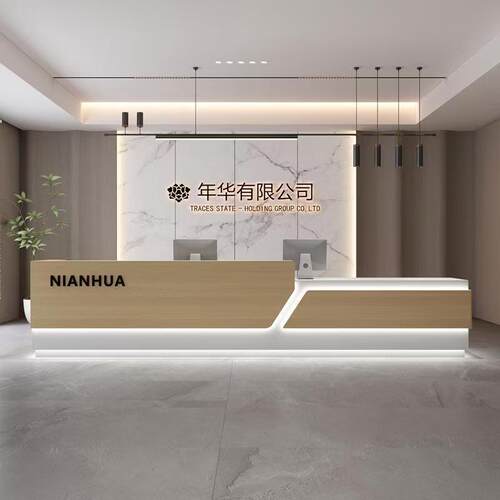 简约端公司收银台前台现酒店接待台售楼部大堂公吧台迎宾台