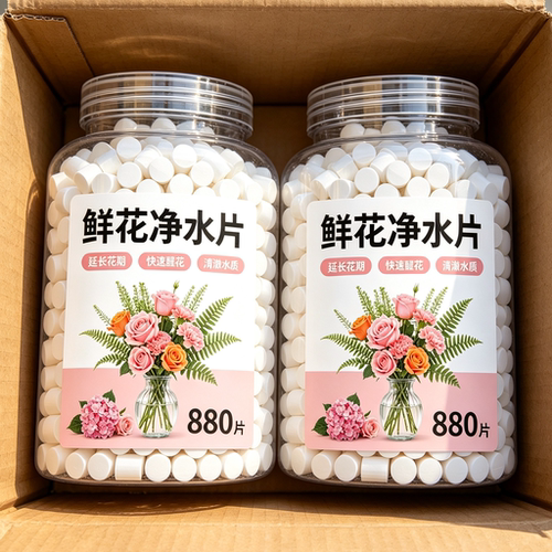 鲜花84泡腾片养花泡腾片保鲜剂延长花期二氧化氯鲜花泡腾片醒花