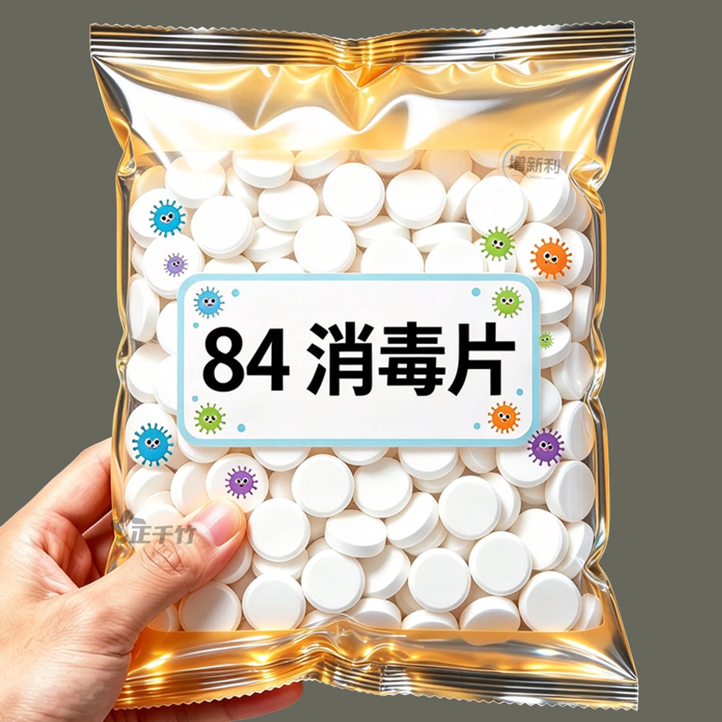 84泡腾片含氯消毒片液大片马桶学校幼儿园家用除味游泳池衣服漂白